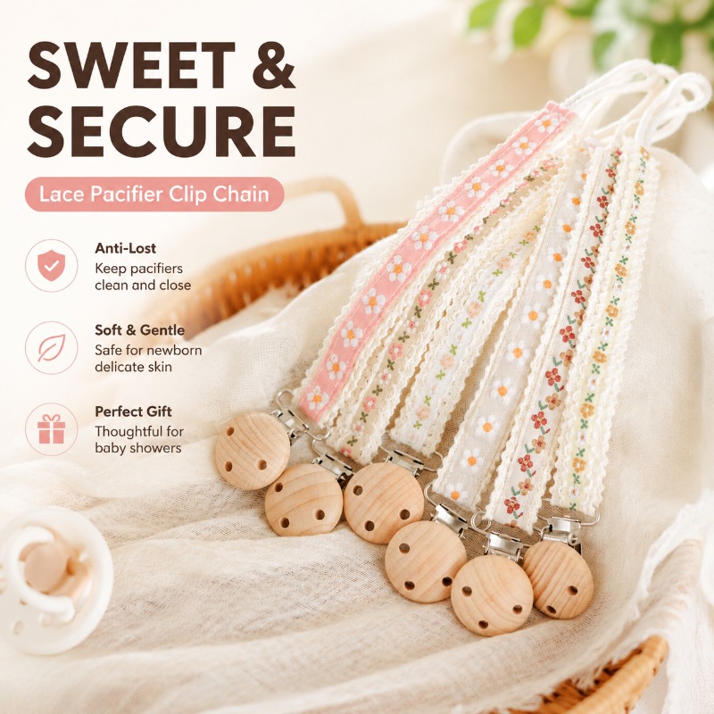 Baby Products For Newborn - Chaîne de sucette en dentelle pour